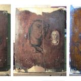 Реставрация старинной иконы - подокладницы. Промывка, восполнение утрат живописи, консервация.